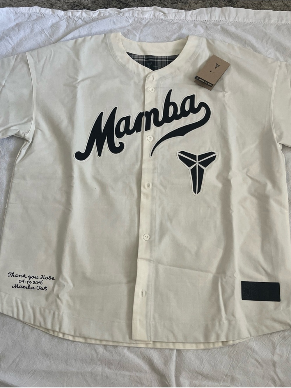 Nike Kobe Mamba White Baseball Jersey Shirt